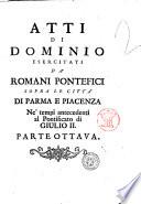 Ragioni della sede apostolica sopra il ducato di Parma e Piacenza. Esposte a sovrani, e prencipi cattolici d'Europa ..