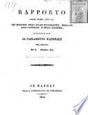 Rapporto sullo stato attuale dei ministeri degli affari ecclestiastici, della polizia generale,e della giustizia