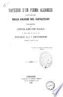 Rapsodie d'un poema albanese raccolte nelle colonie del napoletano tradotte da Girolamo De Rada e per cura di lui e di Niccolo Jeno De'Coronei ordinate e messe in luce