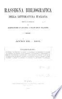 Rassegna bibliografica della letteratura italiana
