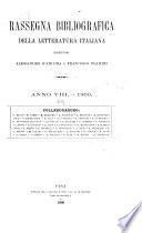 Rassegna bibliografica della letteratura italiana