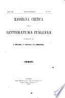 Rassegna critica della letteratura italiana ...