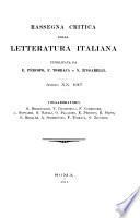 Rassegna critica della letteratura italiana