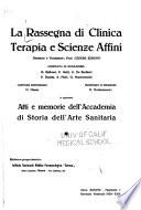 Rassegna di clinica, terapia e scienze affini