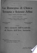 Rassegna di clinica, terapia e scienze affini