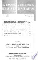 Rassegna di clinica, terapia e scienze affini