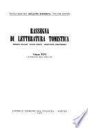 Rassegna di letteratura tomistica