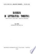 Rassegna di letteratura tomistica