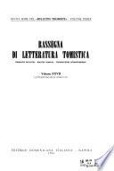 Rassegna di letteratura tomistica