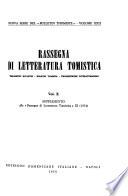 Rassegna di Letteratura Tomistica
