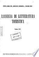 Rassegna di Letteratura Tomistica