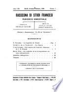 Rassegna di studi francesi organo trimestrale della Sezione pugliese dell'Union intellectuelle franco-italienne di Parigi