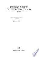 Rassegna europea di letteratura italiana