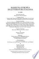 Rassegna europea di letteratura italiana