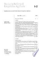 Rassegna italiana di linguistica applicata