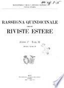 Rassegna quindicinale delle riviste estere