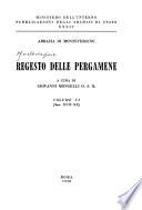 Regesto delle pergamene: Secc. XVII-XX