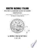 Registro nazionale italiano per la visita e la classificazione delle navi e dei galleggianti Libro registro