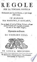 Regole per la Toscana favella, etc