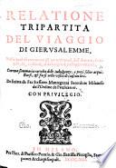 Relatione del santo viaggio di Gierusalemme, etc