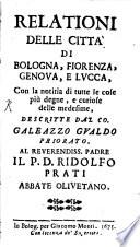 Relationi della città di Bologna