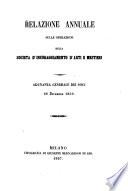 Relazione annuale sulle operazioni della societa d'incoraggiamento d'arti e mestieri. Adunanza generale dei socj 28 Dic. 1856