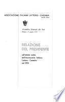 Relazione del presidente sull'attività svolta dall'Associazione Italiana Lattiero-Casearia