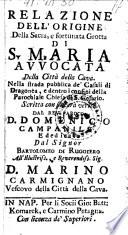 Relazione dell' origine della sacra, ... grotta di S. Maria avvocata della citta della Cava (etc.)