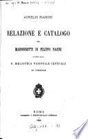 Relazione e catalogo dei manoscritti di Filippo Pacini esistenti nella R. Biblioteca nazionale centrale di Firenze