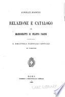 Relazione e catalogo dei manoscritti di Filippo Pacini esistenti nella R. Biblioteca nazionale centrale di Firenze