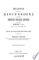 Relazione intorno alle discussioni del primo congresso enologico austriaco tenutosi a Marburgo sul-la Drava dai 20 ai 23 settembre 1876