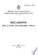 Relazione per l'anno