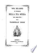 Relazione sui progressi della pia opera pel riscatto delle fanciulle more