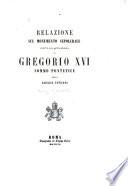 Relazione sul monumento sepolcrale eretto alla santa memoria di Gregorio XVI sommo pontefice nella Basilica vaticana