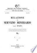 Relazione sul Servizio minerario