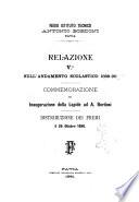 Relazione ... sull'andamento scolastico ... Istituto (R.) tecnico Antonio Bordoni Pavia