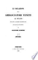 Relazioni degli ambasciatori Veneti al senato