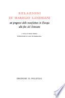 Relazioni di Marsilio Landriani sui progressi delle manifatture in Europa alla fine del Settecento