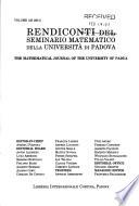 Rendiconti Del Seminario Matematico Della Università Di Padova