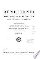 Rendiconti Dell'Istituto Di Matematica Dell'Università Di Trieste