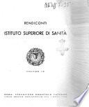 Rendiconti dell'Istituto superiore di sanità