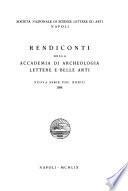 Rendiconti della Accademia di archeologia, lettere e belle arti