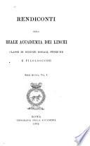 Rendiconti della Reale Accademia dei Lincei, Classe di scienze morali, storiche e filologiche