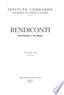 Rendiconti - Istituto lombardo, Accademia di scienze e lettere