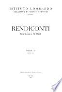 Rendiconti - Istituto lombardo, Accademia di scienze e lettere