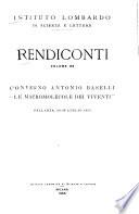 Rendiconti - Istituto lombardo, Accademia di scienze e lettere