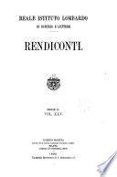 Rendiconti - Istituto lombardo, Accademia di scienze e lettere