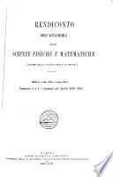 Rendiconto dell'Accademia delle scienze fisiche e matematiche (sezione della Società reale di Napoli).