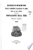 Rendiconto delle elemosine raccolte in Roma per la pia opera della Propagazione della Fede nell'anno 1856