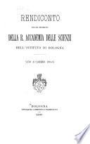 Rendiconto delle sessioni dell'Accademia delle scienze dell'Istituto di Bologna